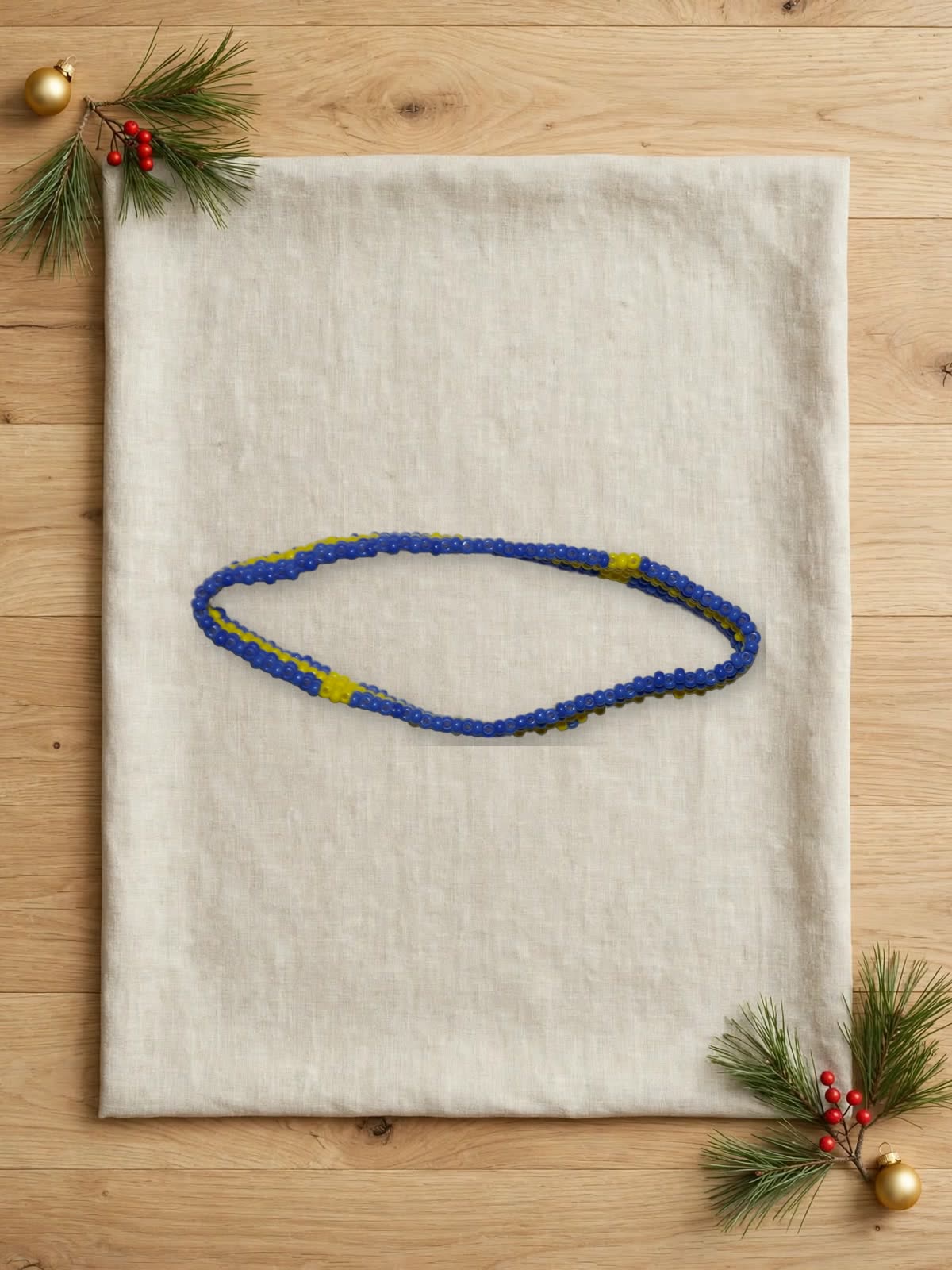 Swedish Flag Beaded Rope Bracelet