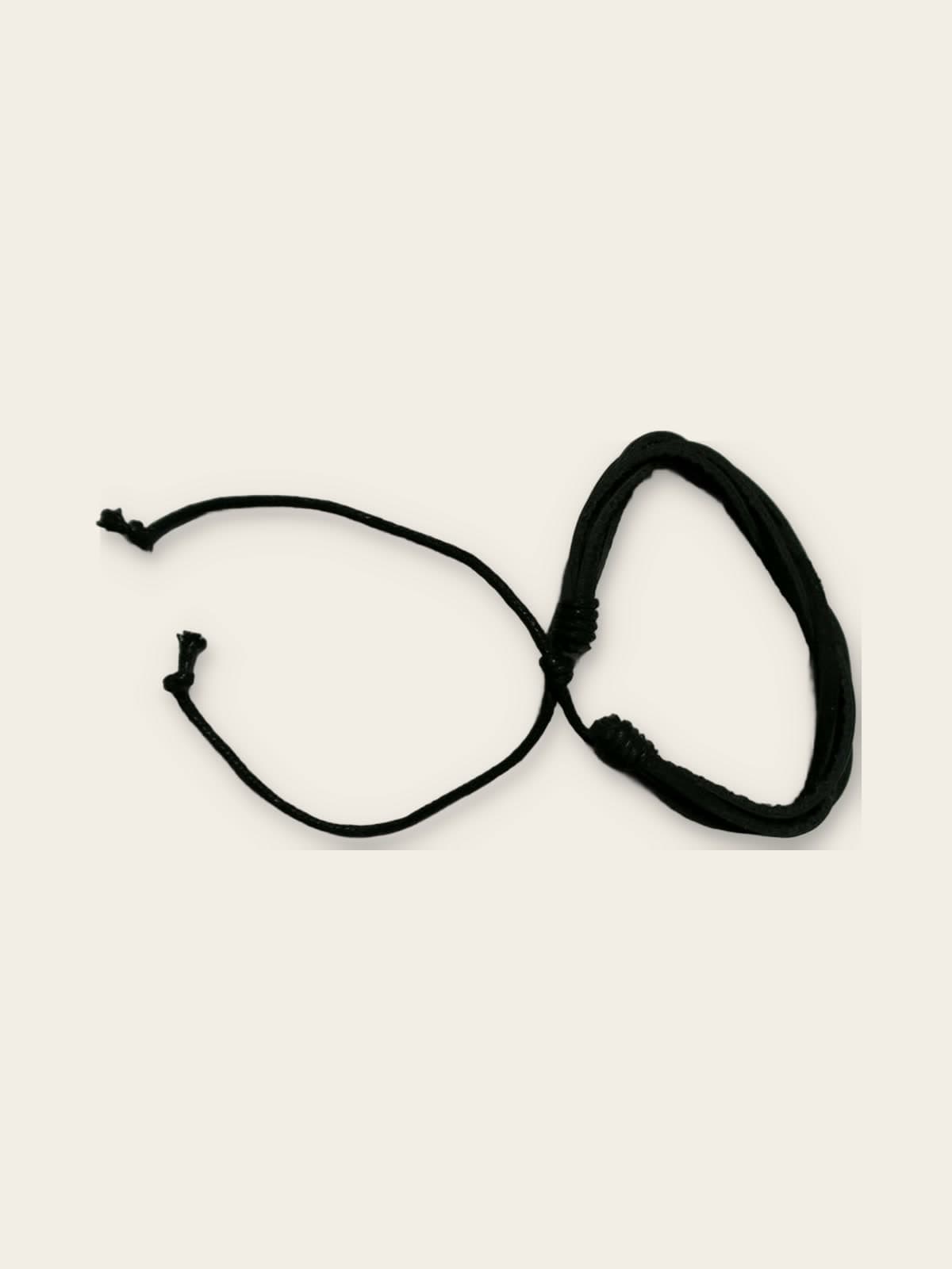 Black Waxed Cord Bracelet, alternate view