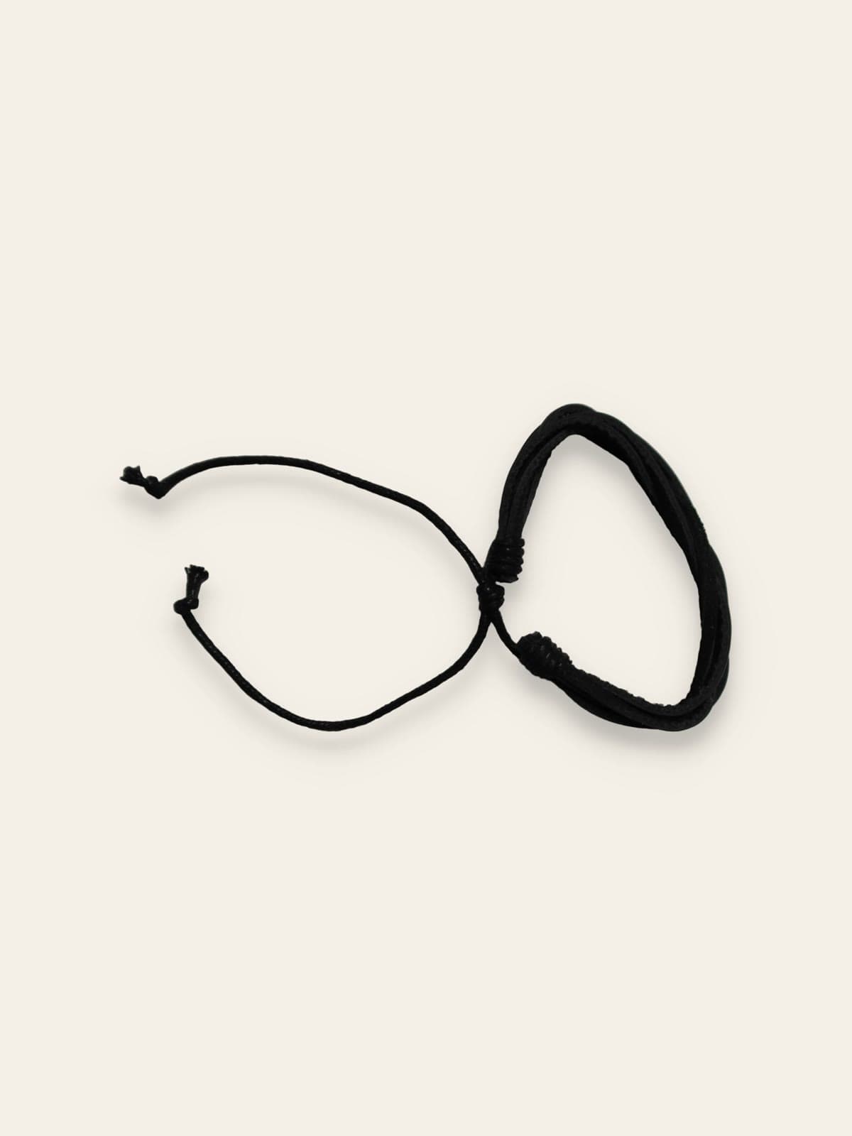Black Waxed Cord Bracelet