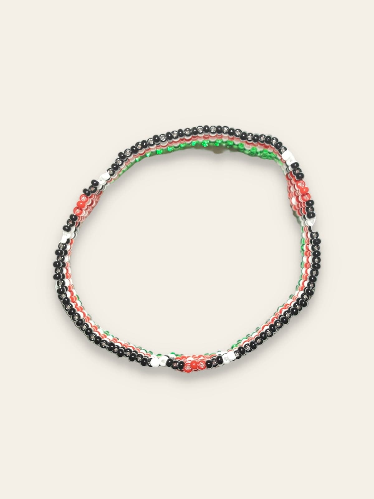 Kenyan Flag Beaded Rope Bracelet