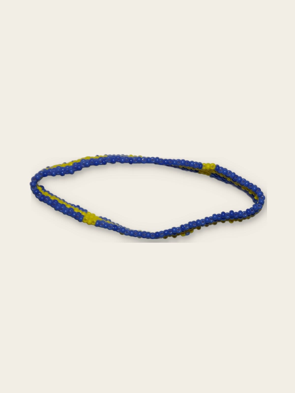 Swedish Flag Beaded Rope Bracelet, alternate view