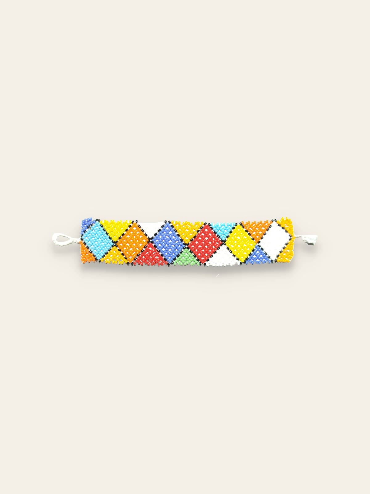Harlequin Diamond Beaded Cuff — Tropical