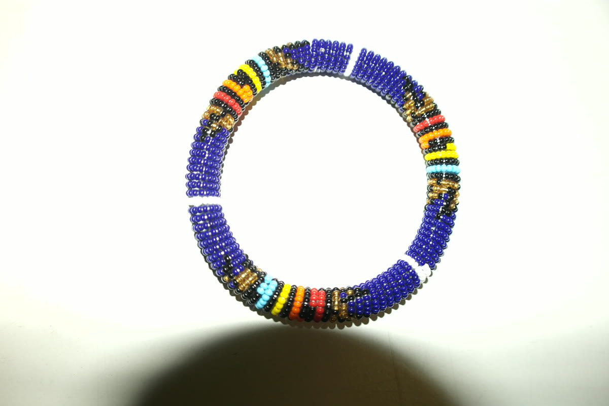 Navy Maasai Beaded Bangle