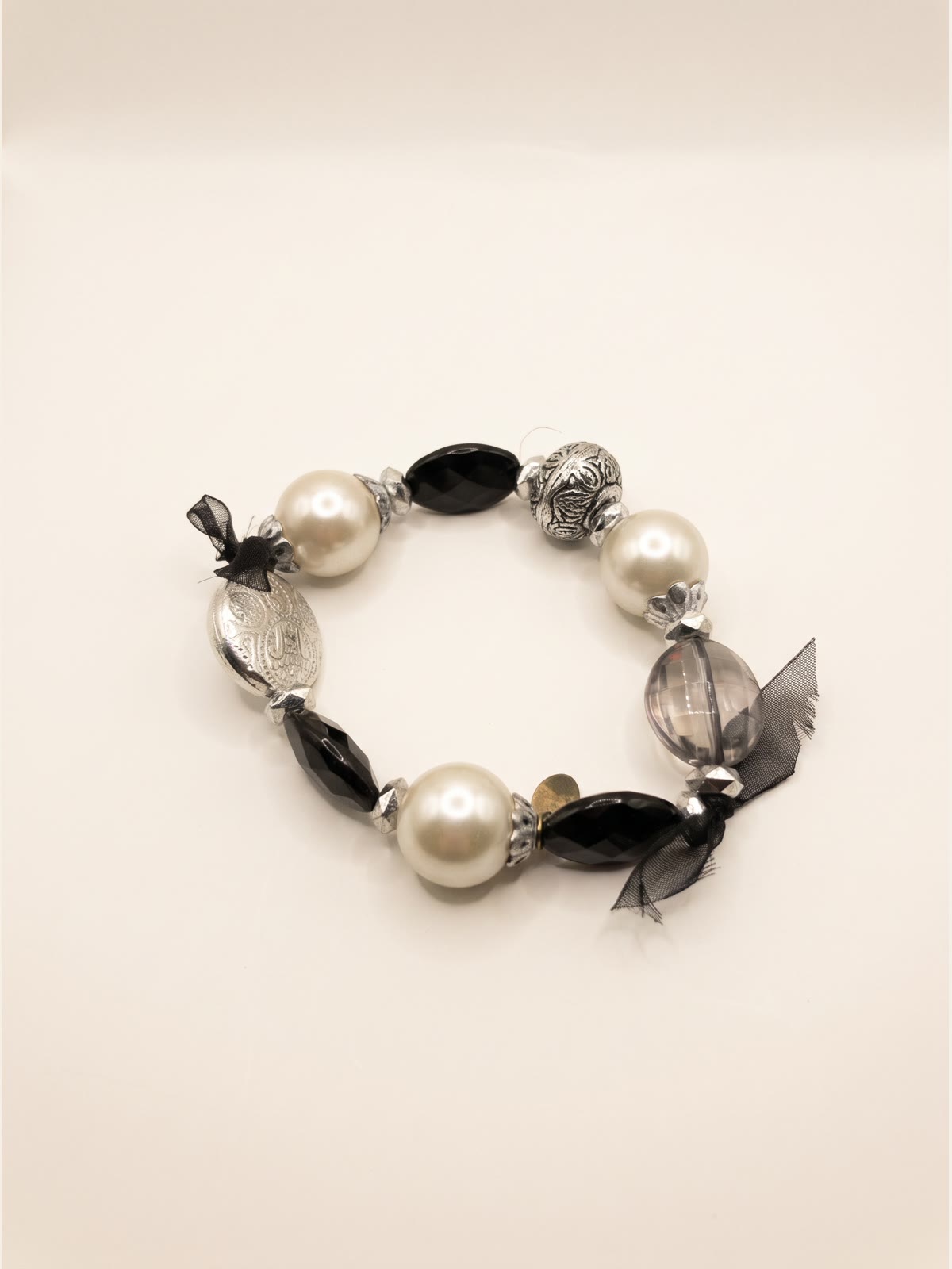 Pearl & Onyx Charm Bracelet