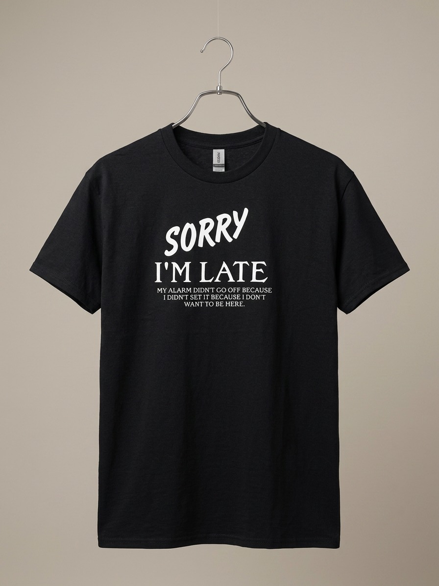 Sorry I'm Late Slogan T-Shirt